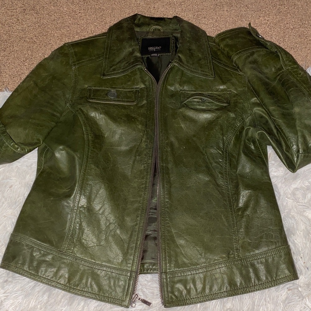 Green Leather vintage Jacket